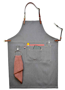 ผ้ากันเปื้อนสำหรับพ่อครัวทำจากผ้าใบหนัง PU ทนทานต่อน้ำเป็นมิตรกับสิ่งแวดล้อมสามารถปรับสายรัดเครื่องแบบโรงแรมดับเพลิงได้ - Product Image 2