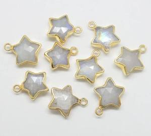 Amazonite Pierres Précieuses Étoiles Forme 10mm Électrolytique Pendentif - Product Image 6