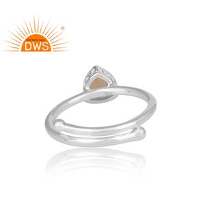 ทำด้วยมือปรับ925เงินแหวนนามธรรมผู้ผลิตเครื่องประดับธรรมชาติเอธิโอเปียโอปอลแหวนเครื่องประดับ - Product Image 3