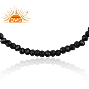 ที่ขายดีที่สุดปรับเงินสเตอร์ลิงธรรมชาติสีดำ Spinel สร้อยข้อมือพลอยสำหรับผู้หญิงเครื่องประดับผู้ผลิต - Product Image 2