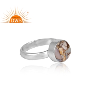 Anillo de Plata de Ley Fina con Cobre Mojave Natural y Ópalo Etíope para Mujer, Tendencia 2026, Fabricante de Joyería - Product Image 3