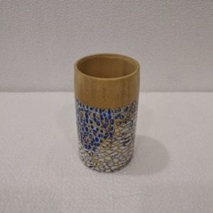 Tasse en bambou authentique avec incrustation de coquille d'œuf bleu, gobelet pour la sécurité des aliments fabriqué à partir de la vente - Product Image 1