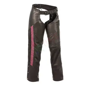 Оптовая продажа, заводская цена, женские черные кожаные классические брюки, брюки с набедренными карманами, байкерские гоночные черные кожаные брюки