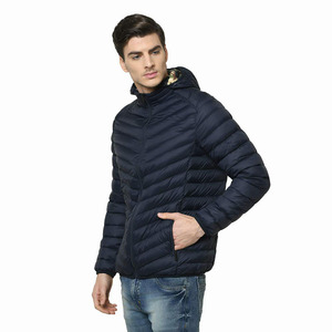 Nylon Men's <b>Winter</b> Puffer <b>Jacket</b> with Hood <b>Long</b> Sleeve Zipper & Pattern Decoration Coated OEM Service Custom Design Eco-Friendly - Product Image 3