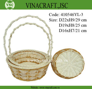<b>Grey</b> Rattan Seagrass Flower <b>Basket</b> Vintage Flower Girl <b>Baskets</b> New Design Organize <b>Storage</b> Empty Gift Wicker Rattan <b>Basket</b> - Product Image 2