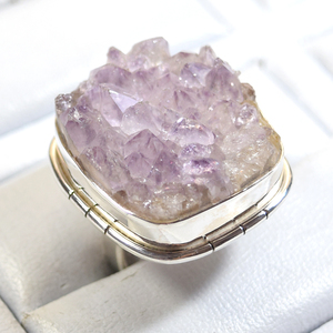 Bagues en pierre d'améthyste pour femmes, bijoux en argent - Product Image 6