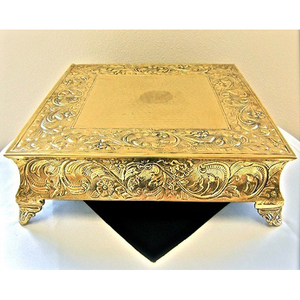 Soporte de servicio de pastel de oro rosa personalizado, servidor de top redondo a bajo precio para decoración de boda, novedad - Product Image 2