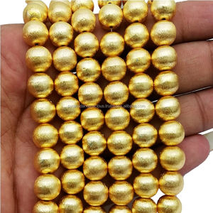 Cuentas Redondas de Cobre Chapadas en Oro de 18K para la Fabricación de Joyas, de 4mm a 30mm, Pirámide y Preciosas, Int'l BF095 - Product Image 3