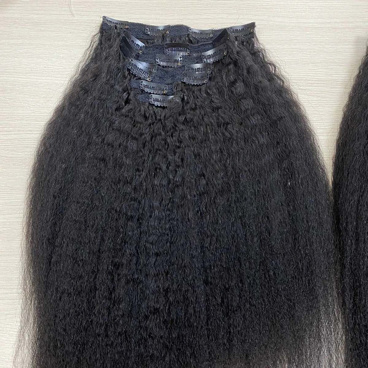 Clip in Wholesale Price Unprocessed Virgin Human Hair Extension Raw Hair Kinky Straight Clip in Human Hair Extensions