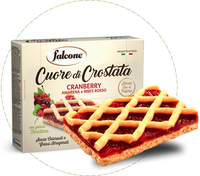 Falcone Italiaanse Traditionele Crostata Zoete Cranberry Rode Fruitconfituur 240g (4x 60g) ISO/HACCP Gecertificeerd Kosher Italiaans Gebak