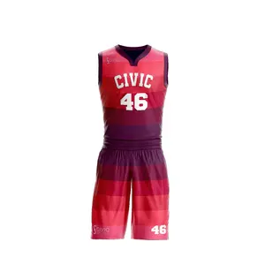 Maillot de basket-ball personnalisé, ensemble d'uniformes design dernier modèle avec maillot et short