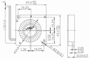 ADDA 45x45x10mm DC Blower <b>Fan</b> - Product Image 2
