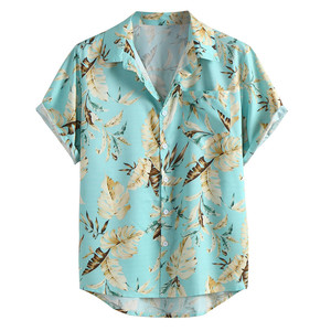 T-shirts hawaïens à manches courtes, tenue de plage, pour hommes, ensemble, par Sublimation florale, 100% coton, offre spéciale, été, 100% - Product Image 5