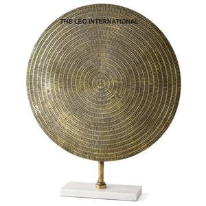 Base de marbre en métal d'acier inoxydable Sculpture plaquée or en forme d'arbre Sculpture décorative d'excellente qualité de style de fantaisie - Product Image 4