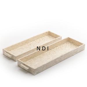 Venta caliente accesorios de decoración de boda bandeja de acabado con incrustaciones de hueso rojo de madera aperitivos de comida y bandejas para servir pasteles - Product Image 4