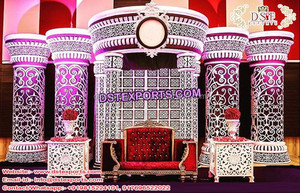 Decoración Glamorosa para Bodas Indias, Magnífico Escenario para Bodas Indias, Decoración de Escenario para Bodas con Temática Dorada Asiática, EE. UU., Reino Unido - Product Image 3