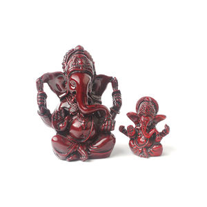Antique Red Resin <strong>Ganesh</strong> <strong>Statue</strong> 4 Sizes Buddhism Style Hand-painted Artistic Home Decoration Hot Sales - Product Image 5