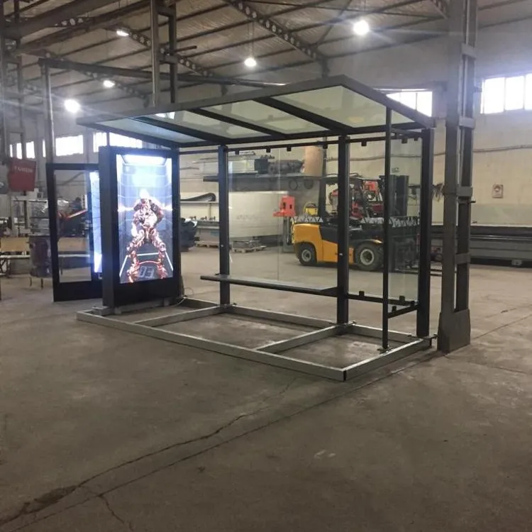 Gold Bus Shelter / Advertisement Bus Stop, Shelter with Lightbox Kiosk