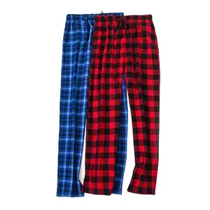 कस्टम लोगो पुरुषों की कपास पॉलिएस्टर सामग्री नींद और लाउंज प्लेड पायजामा पैंट में नई शैली और सभी रंग