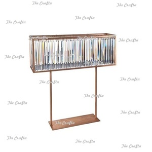 Centro de mesa decorativo de hierro y cristal, centro de mesa de tamaño y forma personalizado para decoración del banquete de boda - Product Image 1
