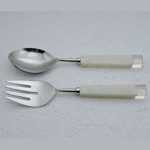 Poignée ronde en pierre de marbre en résine et acier inoxydable Serveur à salade accessoires de cuisine gadgets de cuisine - Product Image 4