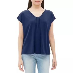 2020 último diseño de mujer tejido de algodón bordado apliques impresos sólido teñido Camiseta estilo Casual de Bangladesh - Product Image 3
