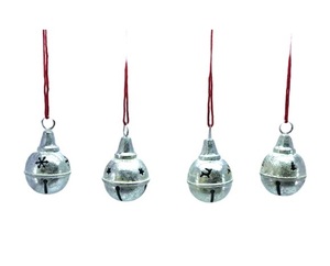 กระดิ่งกริ๊งชุด4ชิ้นทำจากโลหะของประดับคริสมาสต์ลูกบอลคริสมาสต์ขายดี - Product Image 6