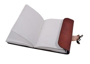 สมุดบันทึกงานหนังแบบโบราณ A3โลโก้ได้ปรับแต่งได้ทำด้วยมืองานเย็บร้อยเป็นของขวัญทางธุรกิจสมุดบันทึกแบบเกลียว - Product Image 6