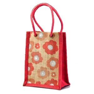 Nuevas bolsas de comestibles reutilizables ecológicas con asa impermeable, bolsa de embalaje de yute portátil, diseño serigrafiado - Product Image 3