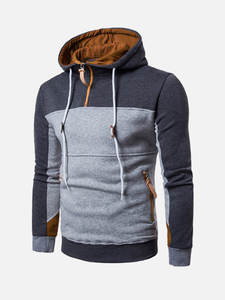 Bangladesh usine directe 100% coton hommes à capuche mode décontracté Sport Style avant fermeture éclair imperméable col rond doublé grande taille - Product Image 5