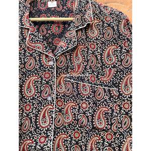 Hermoso traje de noche de algodón indio con estampado Ajrakh, conjunto de pijama multicolor, ropa de dormir de verano, venta al por mayor - Product Image 1