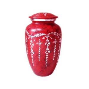 งานหัตถกรรมโลหะทองเหลืองแข็งแกะสลักสีแดงสำหรับงานศพผู้ใหญ่สำหรับขี้เถ้าออกแบบคลาสสิกขอบ - Product Image 2