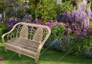 Sillón de Bambú Natural 100% con Respaldo para 2 Personas, para Sala de Estar, Vestíbulo, Jardín, Interior, Exterior y Área de Recepción - Product Image 3