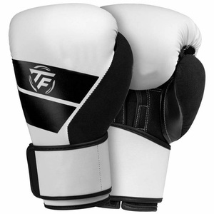 Gants de boxe Top Fight en cuir noir et jaune avec fermeture Velcro, respirants, équipement d'entraînement pour adultes - Product Image 3