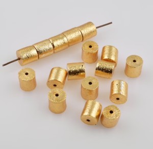 Perles en forme de tambour, plaqué or brossé, 50g - Product Image 3