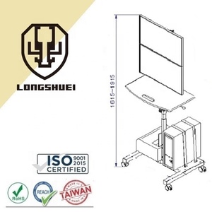 Điện Thoại Di Động Xoay Alu Vị Trí Dọc Màn Hình Kép Ngồi Để Đứng Giỏ Hàng Với Bàn Làm Việc Lớn Và Kệ Dưới Cùng Vesa Mount Pc Case - Product Image 3