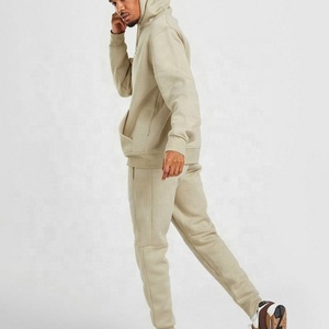 Survêtement de sport pour hommes de qualité supérieure 100% coton col à capuche d'hiver tricoté dernier tissu polaire imperméable à la mode solide haut - Product Image 4