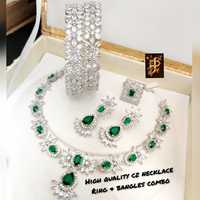Collier, boucles d'oreilles, bracelets et bagues combinés, pour jolies femmes, création en inde, bijoux de shopping, nouvelle collection