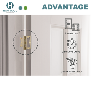 Bản Lề Cửa Không Mộng-Dễ Lắp Đặt, Bản Lề Cửa Bằng Thép Không Gỉ 3 "-Chuyển Động Trơn Tru - Product Image 4