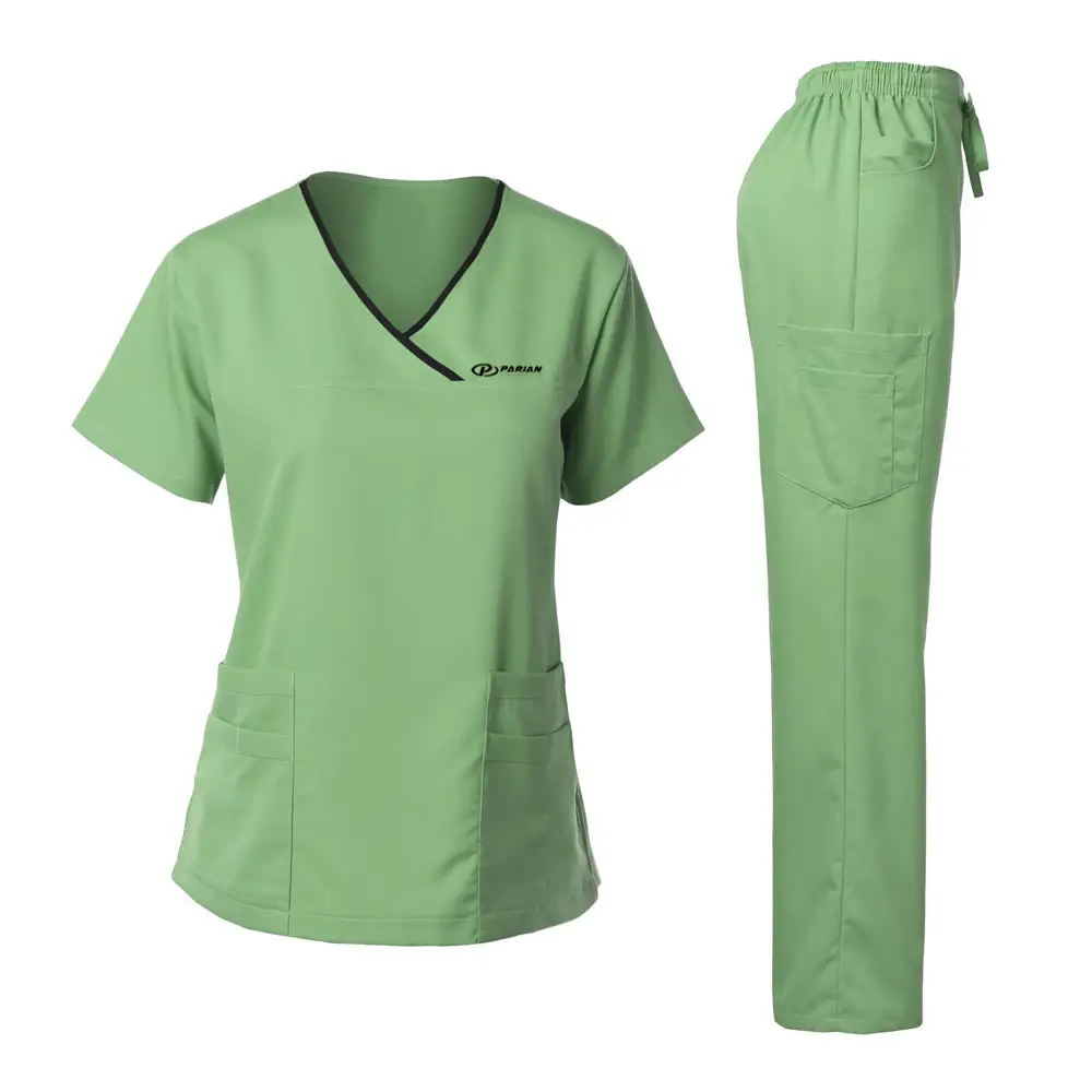 Fully Customized Hospital Scrub Set for Unisex Custom Logo Nursing Uniform Beauty Salon Suit Two Piece Hospital Uniform