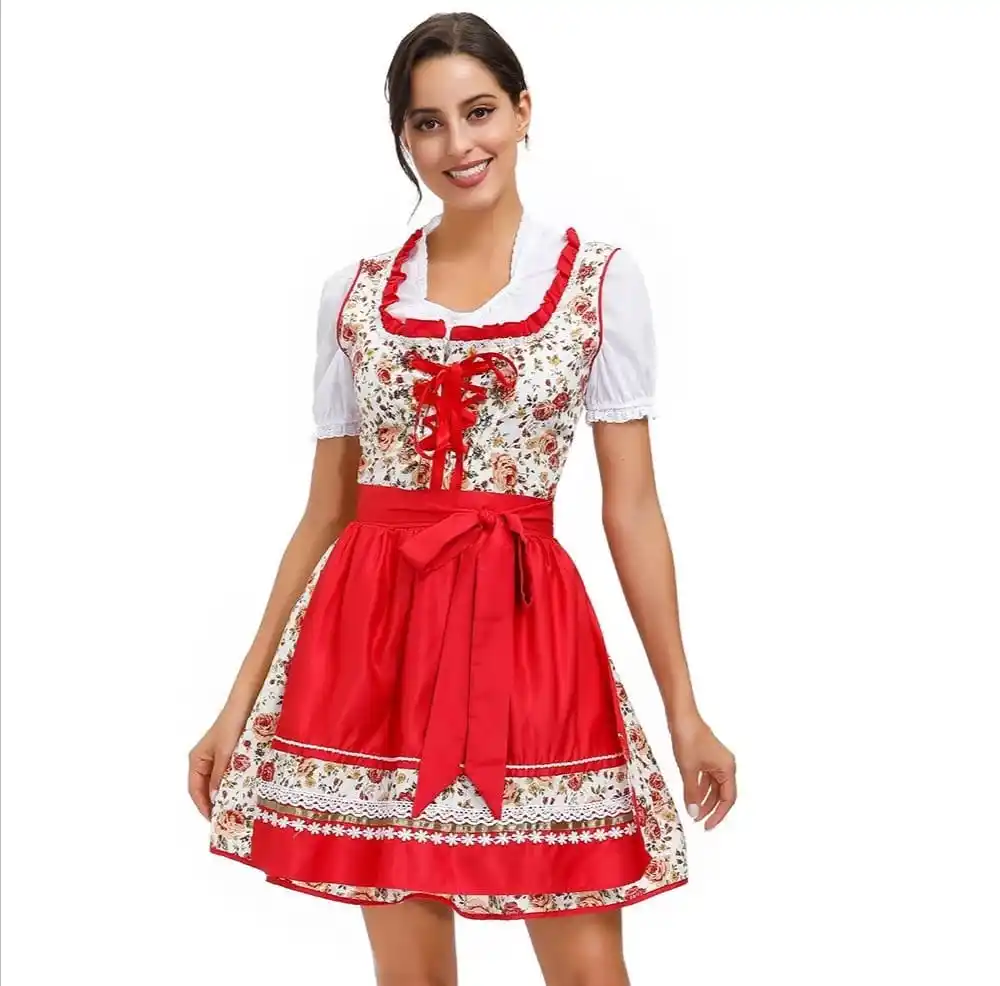 Deutsches traditionelles Oktoberfest Dirndl Kleid Frau/Mädchen Dirndl Bluse Kleid Baumwolle Polyester Custom Bayerisches Dirndl
