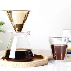 Ecocoffee באיכות גבוהה מכירה לוהטת יוצקים מעל קפה טפטוף קומקום מתכווננת לנבוט פרקולטור צבע 304 נירוסטה שחור