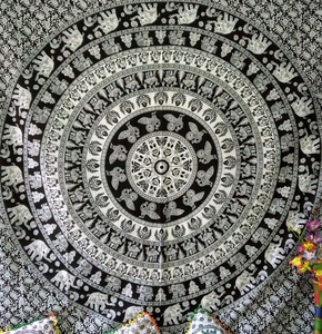 ผ้าคลุมเตียงผ้าคอตตอนพิมพ์ลายสัตว์ผ้าแมนดาลาที่แขวนติดผนังที่สวยงามของตกแต่งบ้านด้วยผู้ส่งสินค้าออกจากอินเดีย - Product Image 3