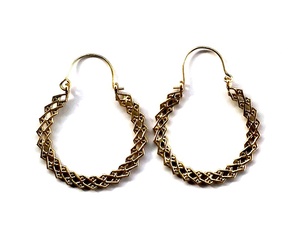 Boucles d'oreilles bohème faites à la main en laiton doré du fournisseur direct Bijoux et idées cadeaux de fête de fiançailles de mariage indien - Product Image 2