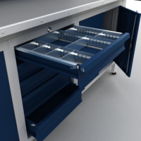 Armoire à outils de garage en acier laminé à froid robuste, OEM/ODM/OBM, revêtement en poudre, éclairage LED, protection IP44, garantie de 3 ans