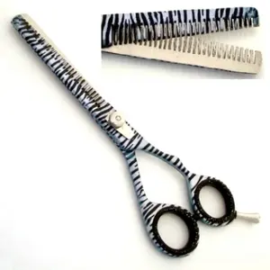 Handgefertigte Rasierscheren scharfe Haarschneide-Schere Zebra-Design-Beschichtung Texturisierungs-Schere Barbier Haarschneiden und -Schneiden 5,5 Zoll