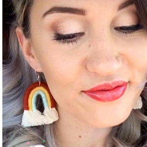 Pendientes arcoíris bohemios, pendientes Retro, borla Boho. - Product Image 1