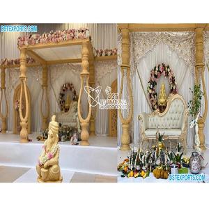 Mandap ทำจากไม้สุดพิเศษสำหรับงานแต่งงานของราชวงศ์อินเดียราจมาฮาลมาฮาล Mandap UK การแต่งงานที่หรูหราดีไซน์แบบ Mandap ที่ทำจากไม้แกะสลักจากสหรัฐอเมริกา - Product Image 1