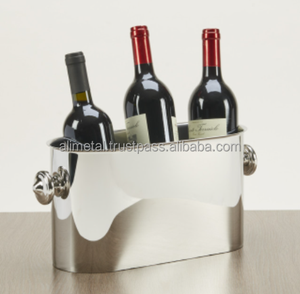 Acier inoxydable de qualité de luxe pour seau à champagne et à bière Organisateur de stockage de bouteilles portable Matériau métallique entièrement personnalisable - Product Image 4