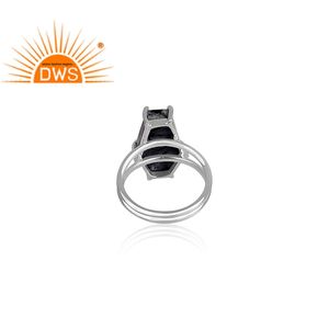 Natural Coffin Shape Snowflake Obsidian Gemstone Ring <b>Set</b> Fine 925 Sterling <b>Silver</b> Coffin Ring Jewelry Wholesaler - Product Image 4